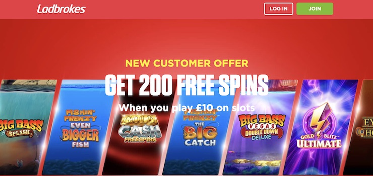 Ladbrokes Casino is one of the few non GamStop casinos with free spins for new users.